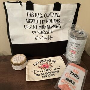 Retired Life Black and White Tote Bag